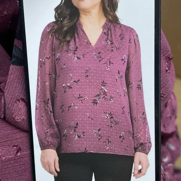 Hilary Radley Women's Size 21 Blouse Purple H0179 - Picture 1 of 5